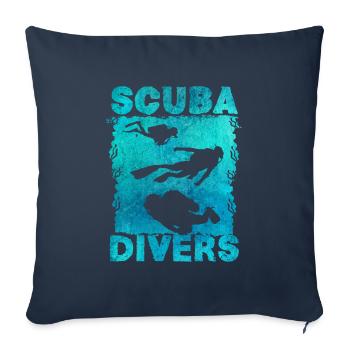 plongée - Housse de coussin décorative 45 x 45 cm - bleu marine - Devant