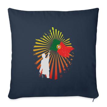 Portugal - Housse de coussin décorative 45 x 45 cm - bleu marine - Devant