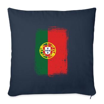 Portugal - Housse de coussin décorative 45 x 45 cm - bleu marine - Devant