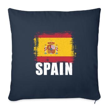 Espagne - Housse de coussin décorative 45 x 45 cm - bleu marine - Devant