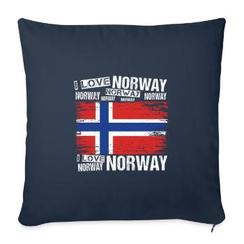 I love Norway - Sofa pillowcase 17,3'' x 17,3'' (45 x 45 cm) - navy - Front