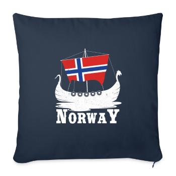 Norway boat viking gift - Sofa pillowcase 17,3'' x 17,3'' (45 x 45 cm) - navy - Front