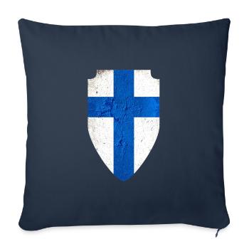 Armoiries de la Finlande - Housse de coussin décorative 45 x 45 cm - bleu marine - Devant