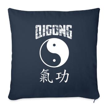 Cadeaux de Qigong Yoga - Housse de coussin décorative 45 x 45 cm - bleu marine - Devant