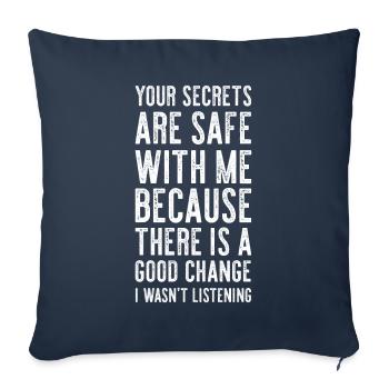 Idée de cadeau drôle chemise idée - Housse de coussin décorative 45 x 45 cm - bleu marine - Devant