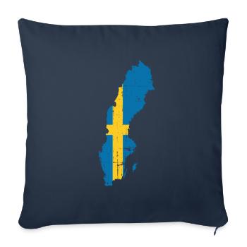 Pays du pavillon de la Suède - Housse de coussin décorative 45 x 45 cm - bleu marine - Devant