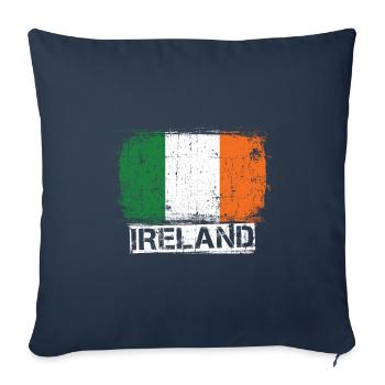 Irlande - Housse de coussin décorative 45 x 45 cm - bleu marine - Devant