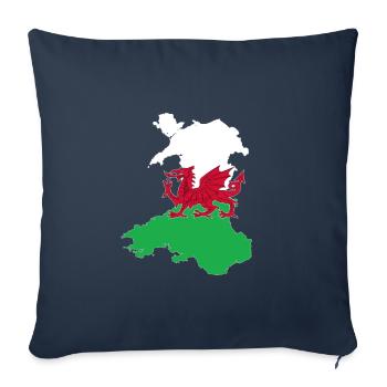Pays de Galles - Housse de coussin décorative 45 x 45 cm - bleu marine - Devant