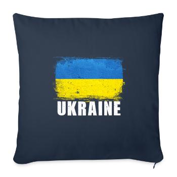 Ukraine - Sofa pillowcase 17,3'' x 17,3'' (45 x 45 cm) - navy - Front