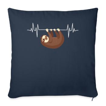Trägheits-Herzschlag, der an der EKG-Linie Kleidungs-Trägheit hängt - Sofakissenbezug 45 x 45 cm - Navy - Vorne