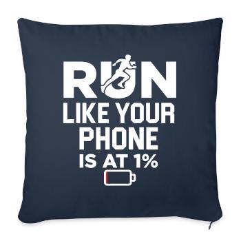 Race Running Jogging Cell Phone Battery Weak Gift - Sofa pillowcase 17,3'' x 17,3'' (45 x 45 cm) - navy - Front