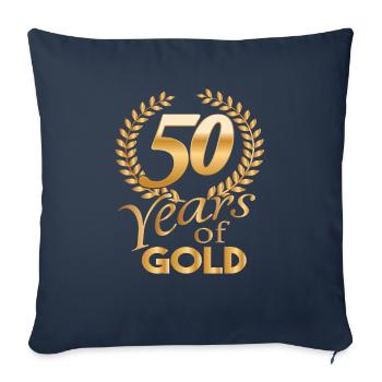 Années d'or chemise 50 années d'or - Housse de coussin décorative 45 x 45 cm - bleu marine - Devant