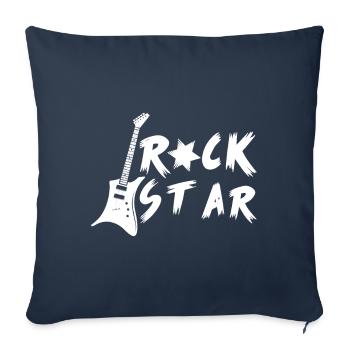Rock Star Guitar Metal Rock Idée Cadeau - Housse de coussin décorative 45 x 45 cm - bleu marine - Devant