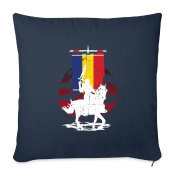 Romania flag knight - Sofa pillowcase 17,3'' x 17,3'' (45 x 45 cm) - navy - Front