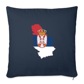 Serbia - Sofa pillowcase 17,3'' x 17,3'' (45 x 45 cm) - navy - Front