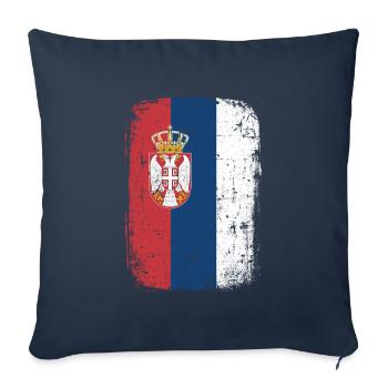 Serbia - Sofa pillowcase 17,3'' x 17,3'' (45 x 45 cm) - navy - Front