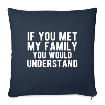 Family Funny say Méchant Satansbraten - Housse de coussin décorative 45 x 45 cm - bleu marine - Devant