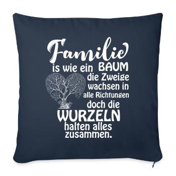 Familie Baum Lustiger Spruch Geschenkidee - Sofakissenbezug 45 x 45 cm - Navy - Vorne