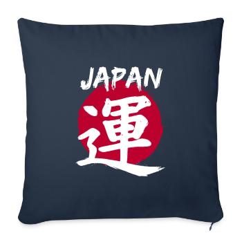 Japon - Housse de coussin décorative 45 x 45 cm - bleu marine - Devant