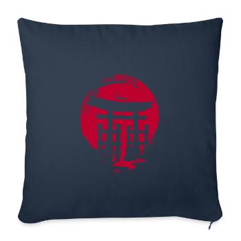 Japon - Housse de coussin décorative 45 x 45 cm - bleu marine - Devant