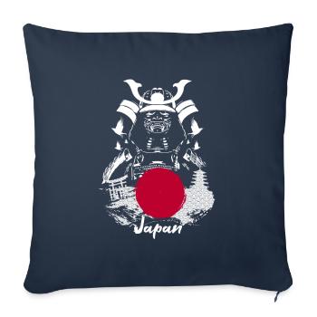 Samouraï du Japon - Housse de coussin décorative 45 x 45 cm - bleu marine - Devant