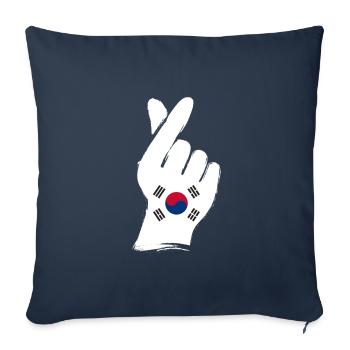 Corée du Sud - Housse de coussin décorative 45 x 45 cm - bleu marine - Devant