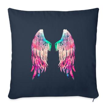 angel wings - Sofa pillowcase 17,3'' x 17,3'' (45 x 45 cm) - navy - Front