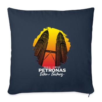 Kuala Lumpur Petrona's gift - Sofa pillowcase 17,3'' x 17,3'' (45 x 45 cm) - navy - Front