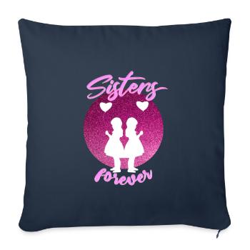 Sœur - Housse de coussin décorative 45 x 45 cm - bleu marine - Devant