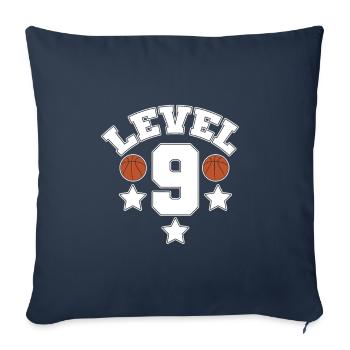 9e anniversaire Basket-ball Sport Garçon Cadeau - Housse de coussin décorative 45 x 45 cm - bleu marine - Devant
