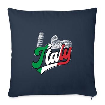 Italy Colosseum Leaning Tower of Pisa - Sofa pillowcase 17,3'' x 17,3'' (45 x 45 cm) - navy - Front