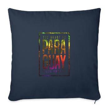 Paraguay Amérique du Sud - Housse de coussin décorative 45 x 45 cm - bleu marine - Devant