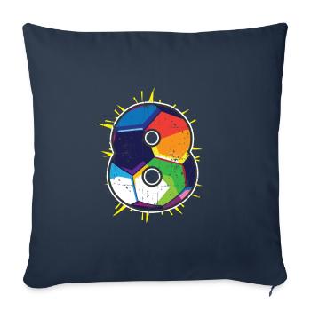 8eme anniversaire ballon de foot - Housse de coussin décorative 45 x 45 cm - bleu marine - Devant