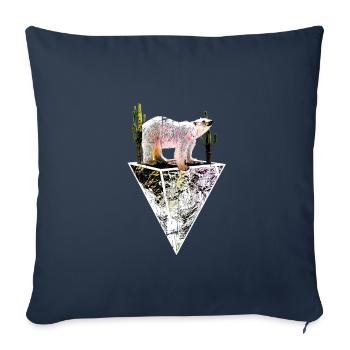 Changement climatique ours polaire - Housse de coussin décorative 45 x 45 cm - bleu marine - Devant