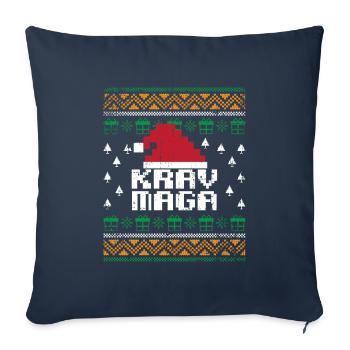 Krav Maga Noël - Housse de coussin décorative 45 x 45 cm - bleu marine - Devant