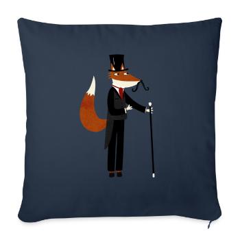 Sir Fox se promène - Housse de coussin décorative 45 x 45 cm - bleu marine - Devant