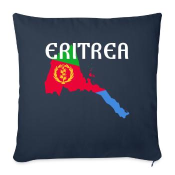 Carte Érythrée Idée cadeau drapeau Habesha - Housse de coussin décorative 45 x 45 cm - bleu marine - Devant