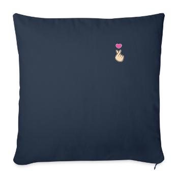 K-Pop Hand Symbol Kpop Heart Korean Love Music - Housse de coussin décorative 45 x 45 cm - bleu marine - Devant