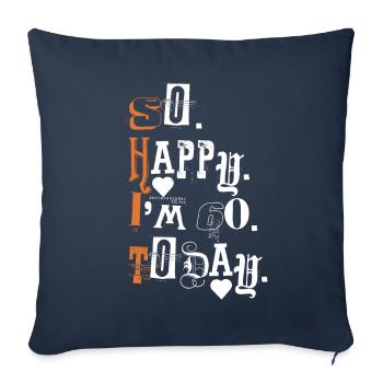 60e anniversaire Drôle de cadeau de sort - Housse de coussin décorative 45 x 45 cm - bleu marine - Devant