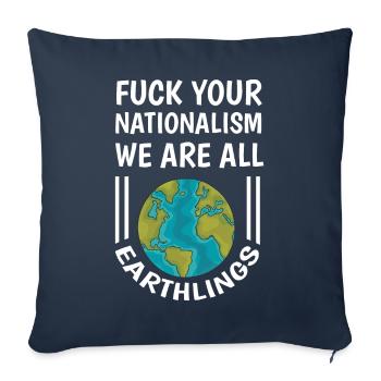 Funny saying against right nationalism - Sofa pillowcase 17,3'' x 17,3'' (45 x 45 cm) - navy - Front