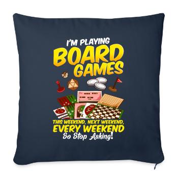 Jeux de société jeux de société soirée de jeu - Housse de coussin décorative 45 x 45 cm - bleu marine - Devant