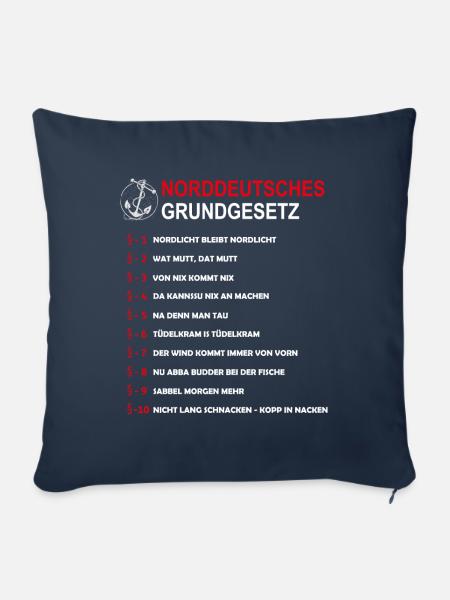 Plattdeutsch Sprüche Norddeutscher Humor Nordlicht - Sofakissenbezug 45 x 45 cm - Navy