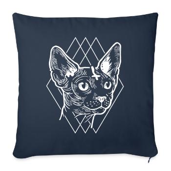 Gothic cat e-girl e-boy satan retro gift - Sofa pillowcase 17,3'' x 17,3'' (45 x 45 cm) - navy - Front