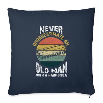Mundharmonika - Sofakissenbezug 45 x 45 cm - Navy - Vorne