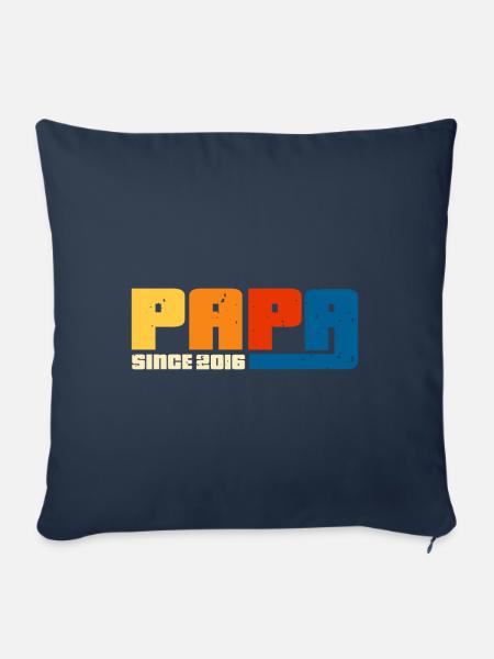 Papa seit 2016 - Sofakissenbezug 45 x 45 cm - Navy