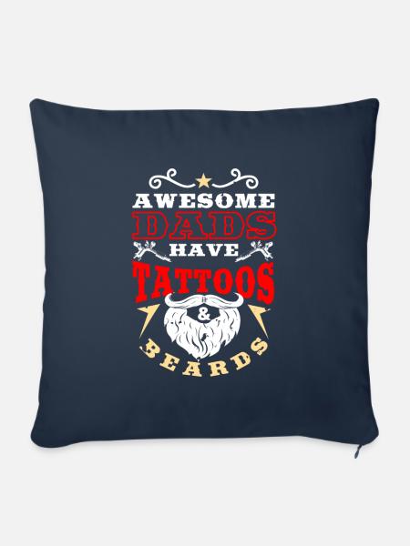 Papa-Bart-Tätowierungen - Sofakissenbezug 45 x 45 cm - Navy
