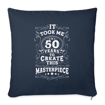 Took me 50 years - Sofa pillowcase 17,3'' x 17,3'' (45 x 45 cm) - navy - Front
