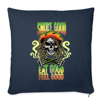 Cadeau de pot de marijuana de cannabis de cannabis - Housse de coussin décorative 45 x 45 cm - bleu marine - Devant