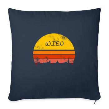 Vienna Vienna Travel Retro Gift - Sofa pillowcase 17,3'' x 17,3'' (45 x 45 cm) - navy - Front