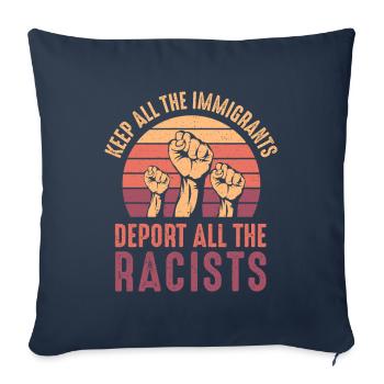 Revolution resistance consumption capitalism politics - Sofa pillowcase 17,3'' x 17,3'' (45 x 45 cm) - navy - Front